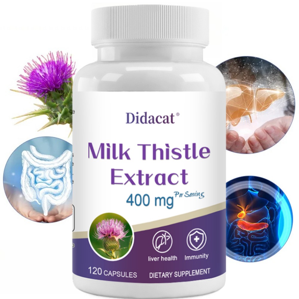 Milk Thistle Silymarin - เมล็ดมิลค์ธิสเทิล 400 มก., ซิลิมาริน 80%, บำรุงและล้างสารพิษตับ,