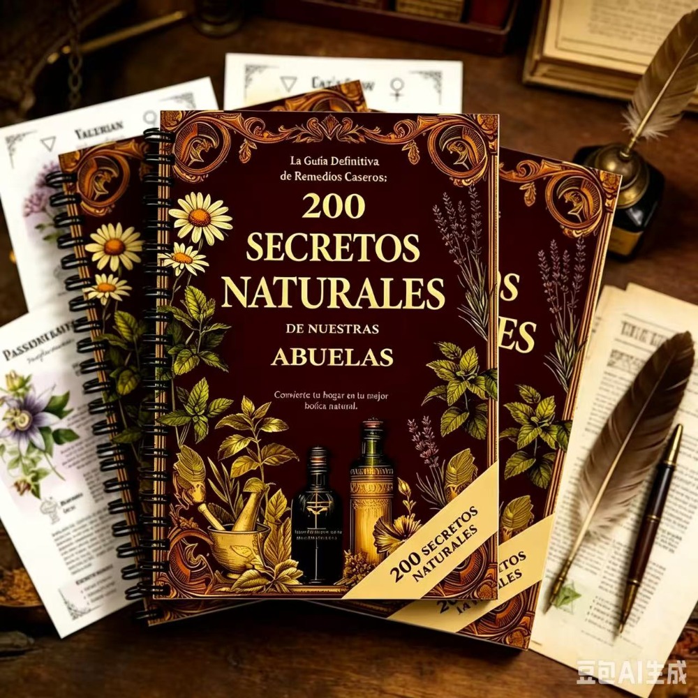 Herbal Wellness Book - 200 เคล็ดลับธรรมชาติ คู่มือการรักษาด้วยสมุนไพรสเปนขนาด A5, หนังสือการรักษาด้วยสมุนไพรของคุณย่าและหนังสือสุขภาพธรรมชาติ
