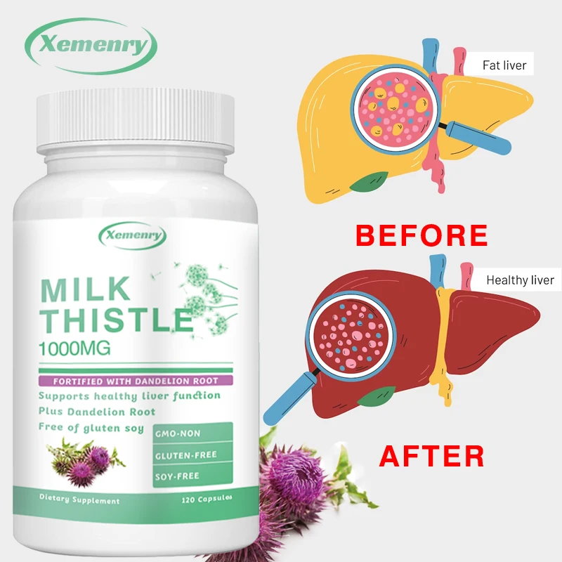 Milk Thistle Capsules 1000มก.  - Milk Thistle Silymarin บทวิจารณ์และราคา