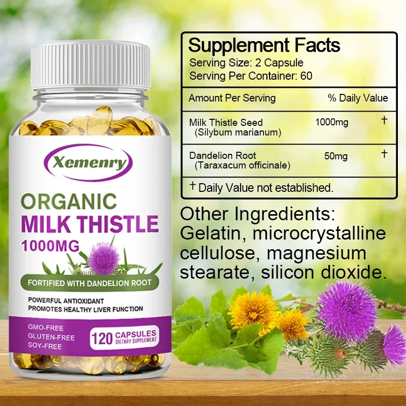 แคปซูลมิลค์ธิสเทิล 1000 มก. ซิ - Milk Thistle Silymarin บทวิจารณ์และราคา