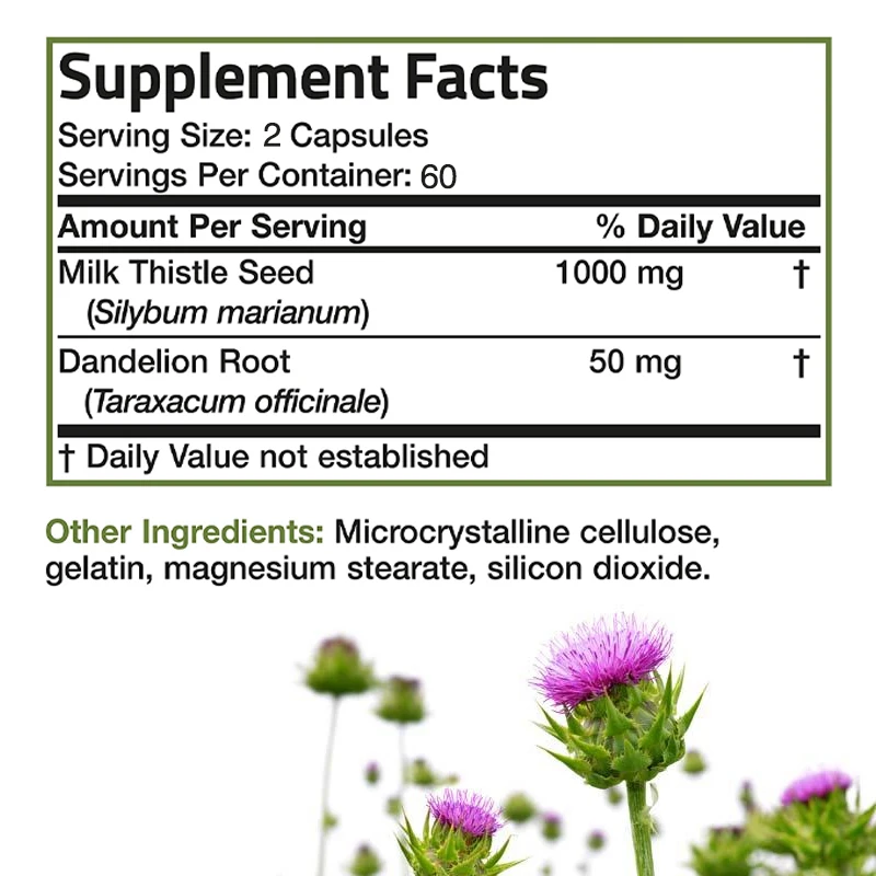อาหารเสริม Thistle นมธรรมชาติ  - Milk Thistle Silymarin บทวิจารณ์และราคา