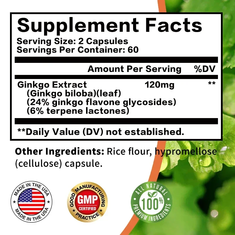 แคปซูลแปะก๊วย Biloba - อาหารเส - Ginkgo Biloba Extract บทวิจารณ์และราคา